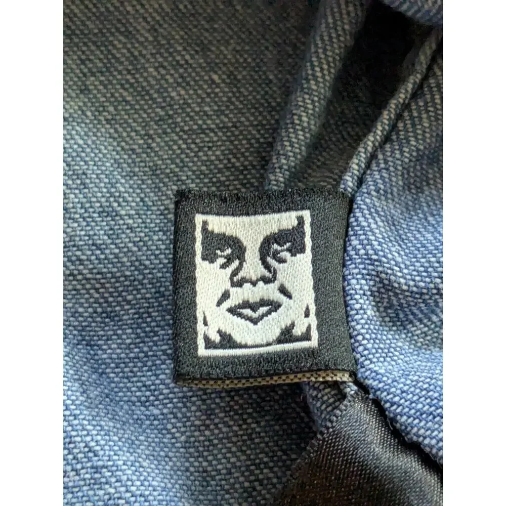 Vintage OBEY Long Sleeve Button Down Chambray Shirt - Large - Picture 4 of 15